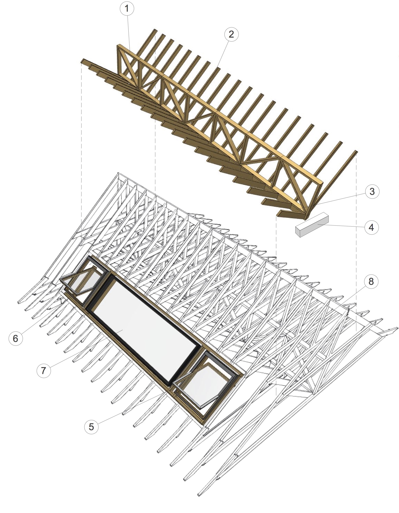 roof truss 3d 2